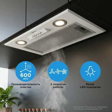 Вытяжка Midea MH60I300 W белый