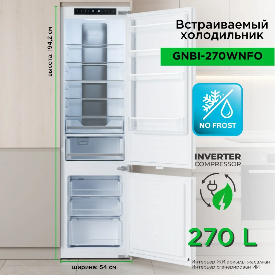 Холодильник GRAND GNBI-270WNFO белый