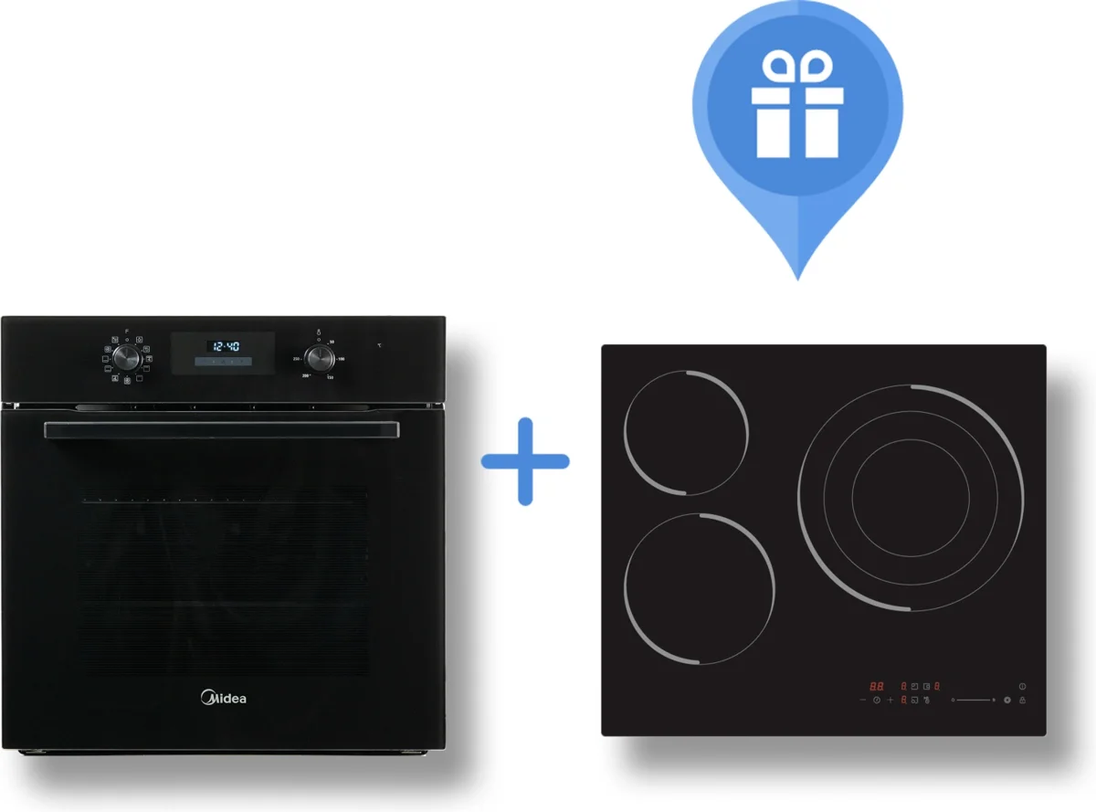 Тұмшапеш Midea MO69000GB қара + Пісіру панелі Midea MCH-B633SC