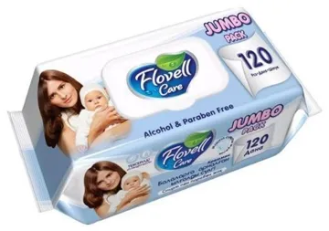 Салфетки влажные Flovell Care Jambo Pack детские синие 120 шт