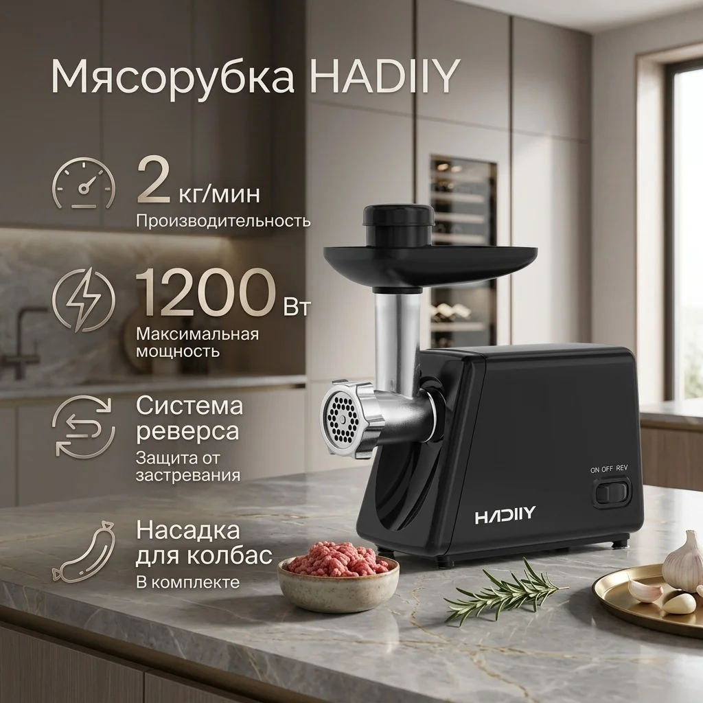 Мясорубка HADIIY HD-512 черный