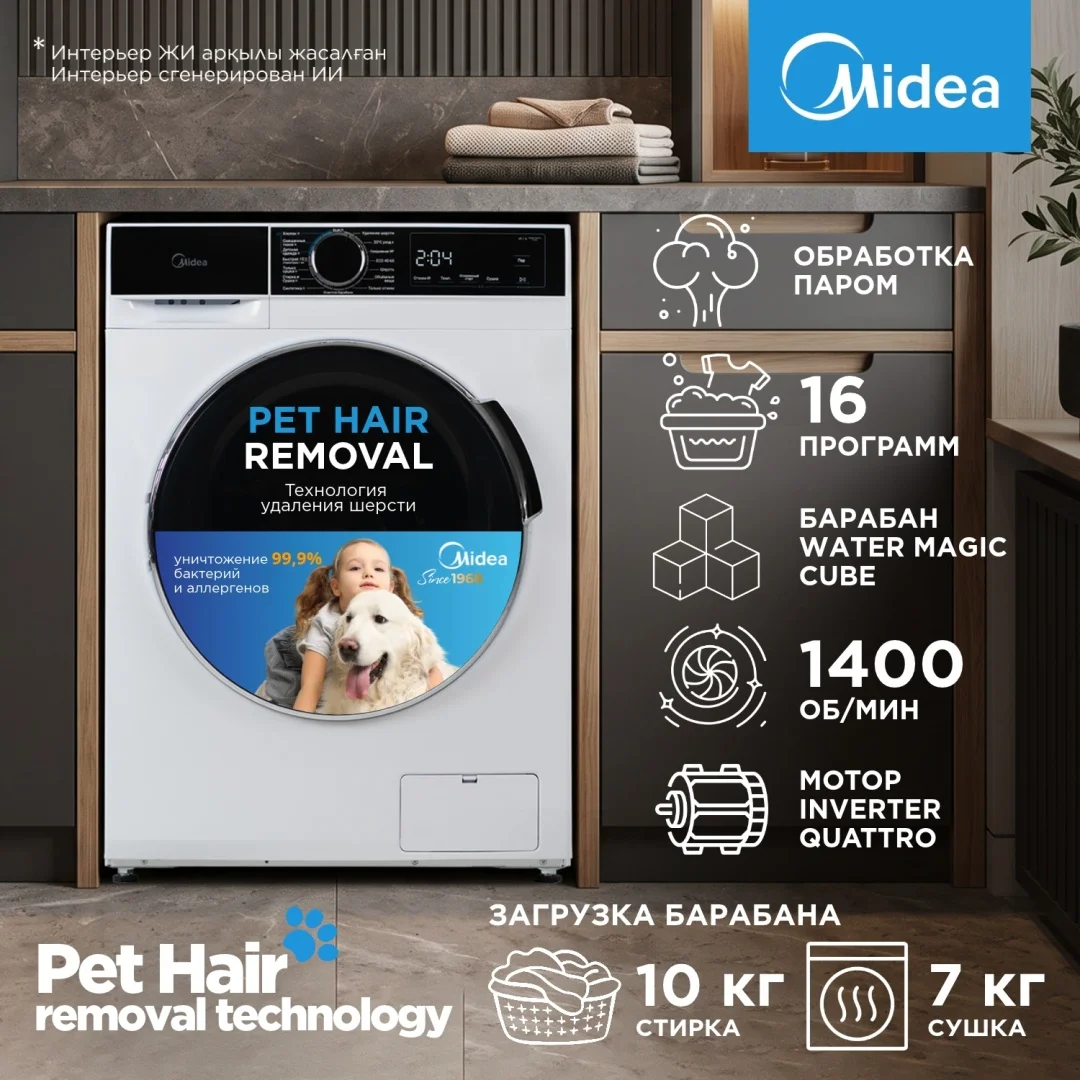 Midea MFA01D100B/W-KZ белый, черный