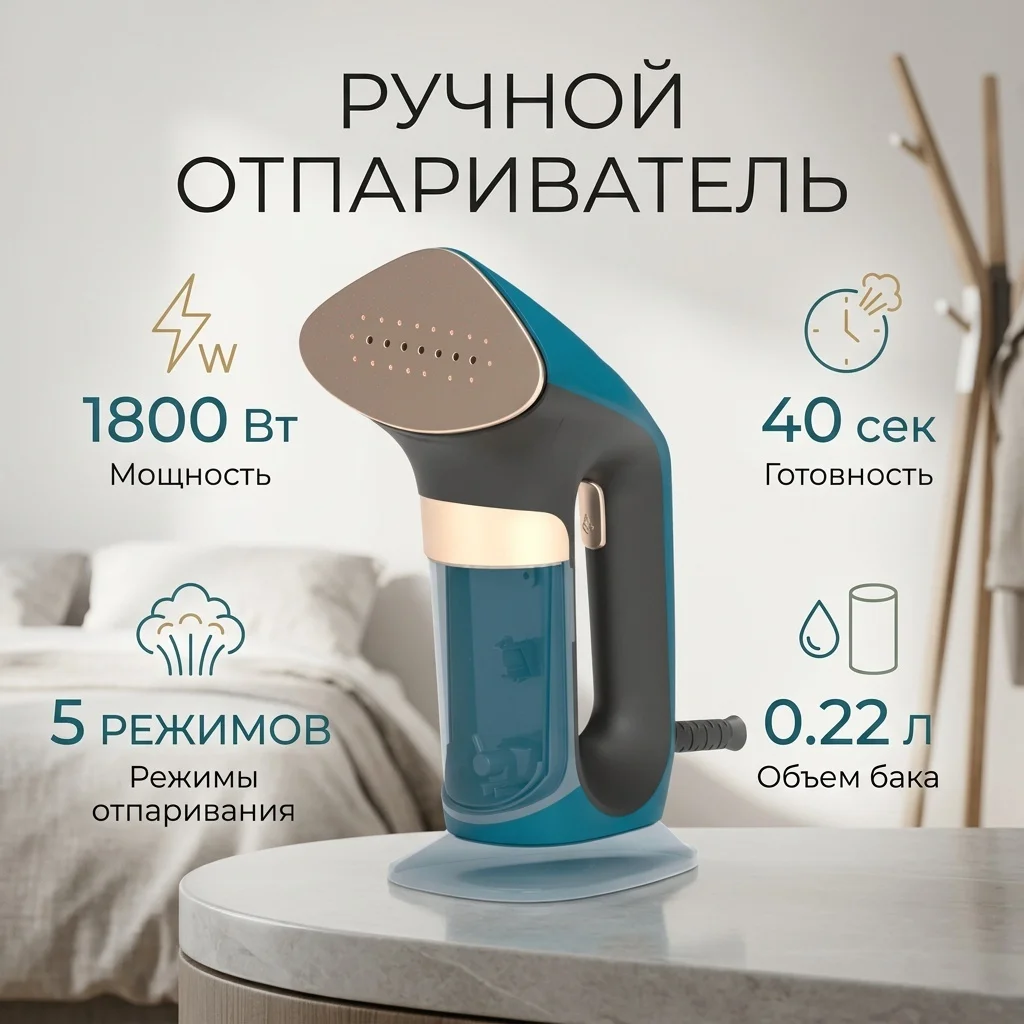 Отпариватель Hofmann SSB1835MGBL/HF серо-синий