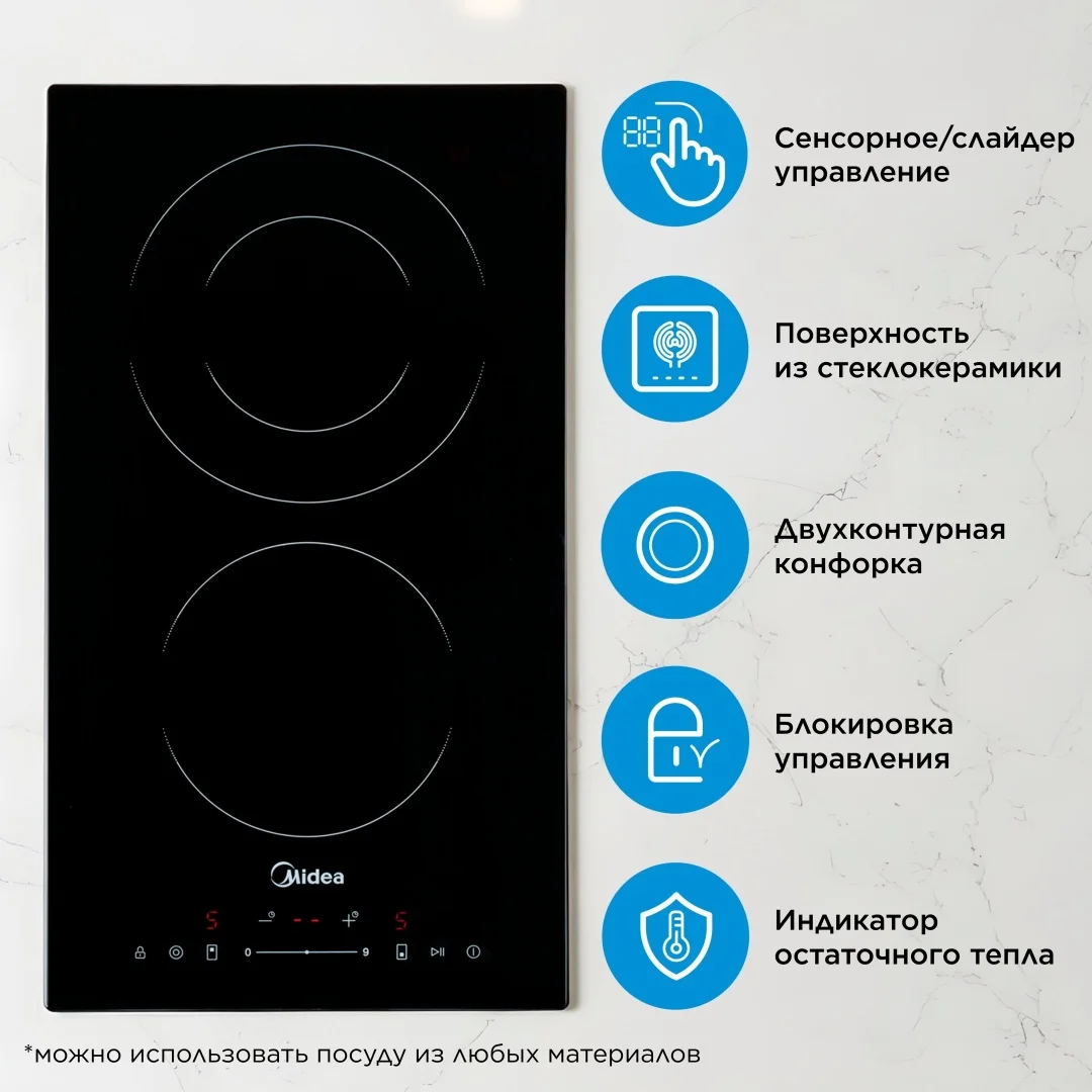 Электрическая варочная поверхность Midea MCH-322SB2 черный