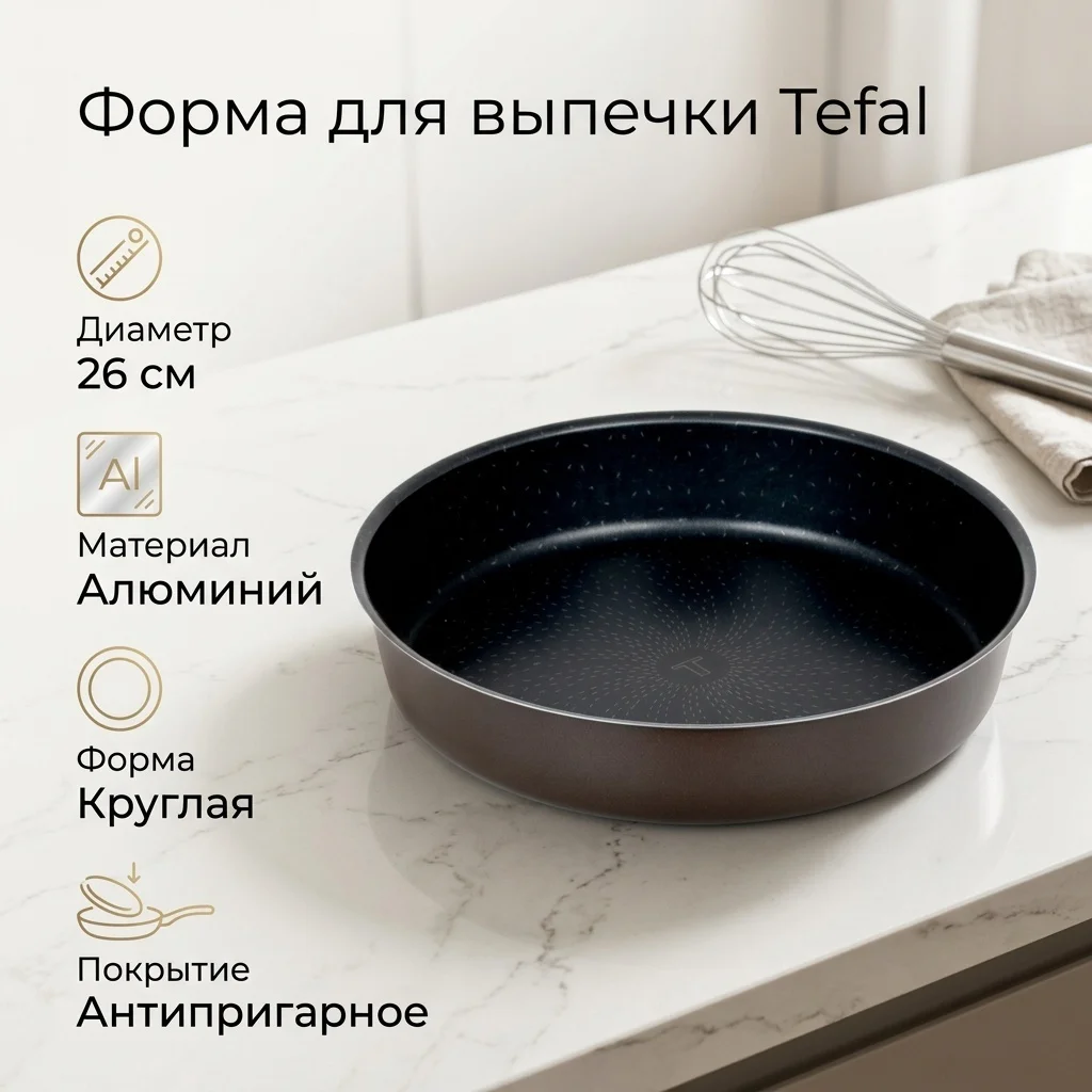 Пісіруге арналған қалып Tefal алюминий, 1 дана