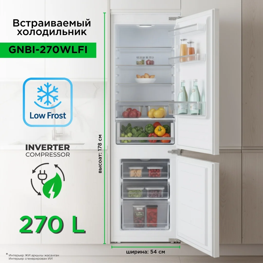 Холодильник GRAND GNBI-270WLFI белый