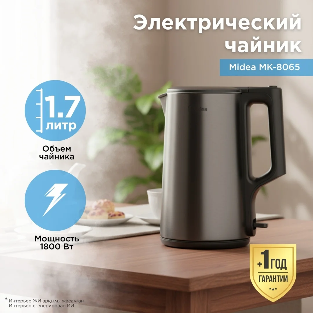 Электр шәйнек Midea MK-8065 қара