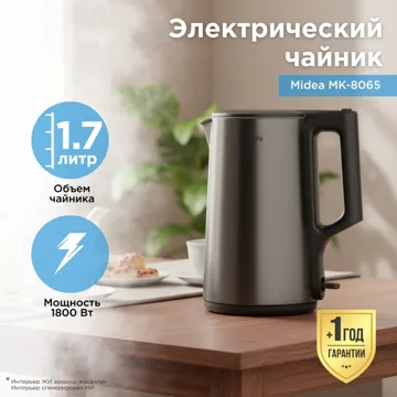 Электрочайник Midea MK-8065 черный