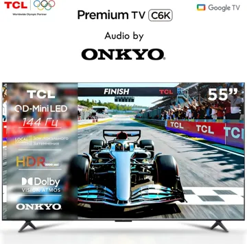 Теледидар TCL 55C6K 140 см қара