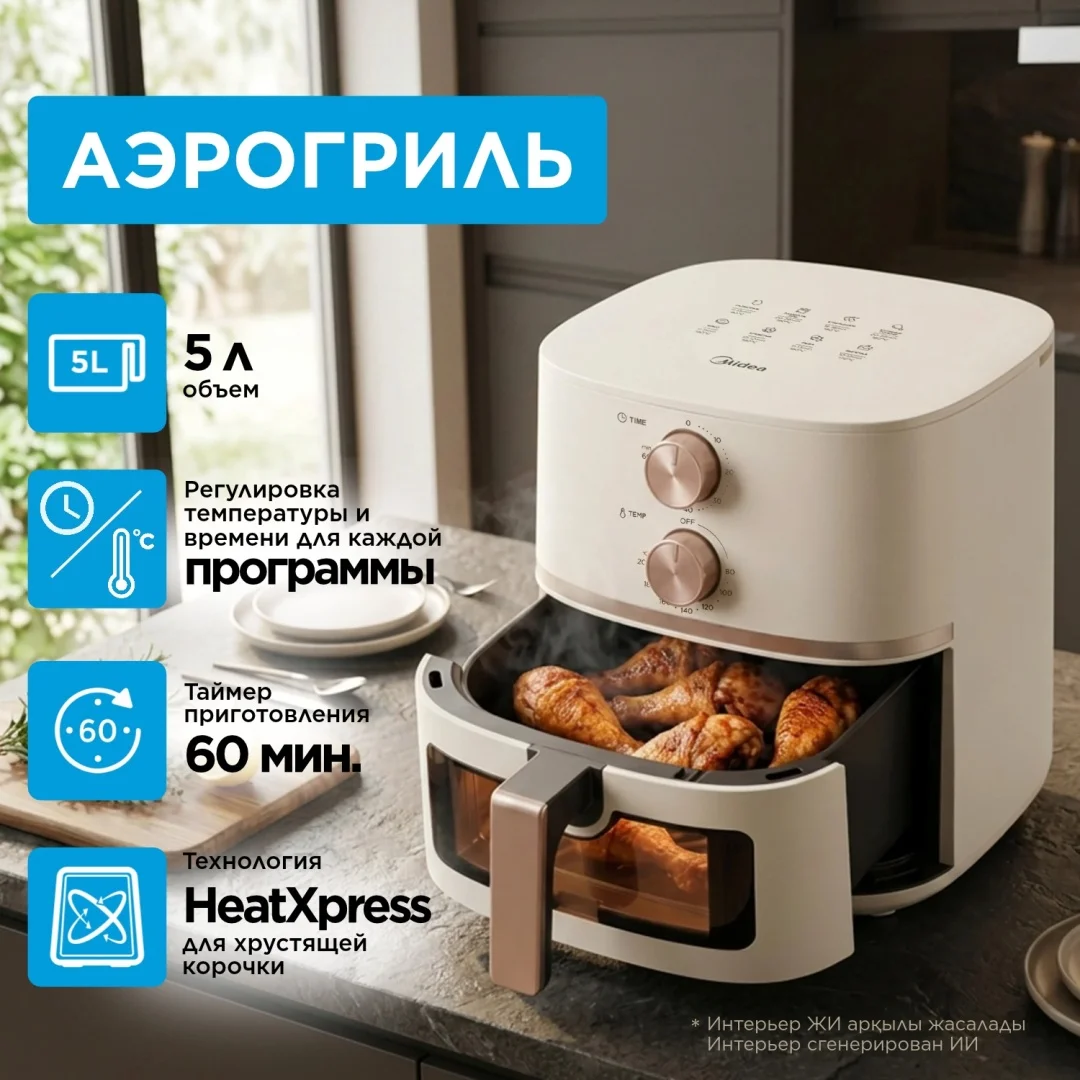 Аэрогриль Midea MF-TY55M (W) 5 л сүт түсті