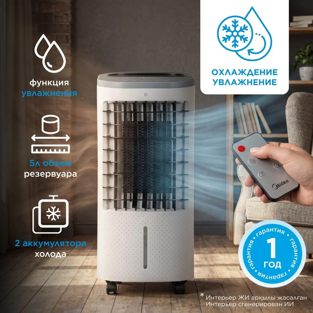 Midea AC100-25BR белый, черный