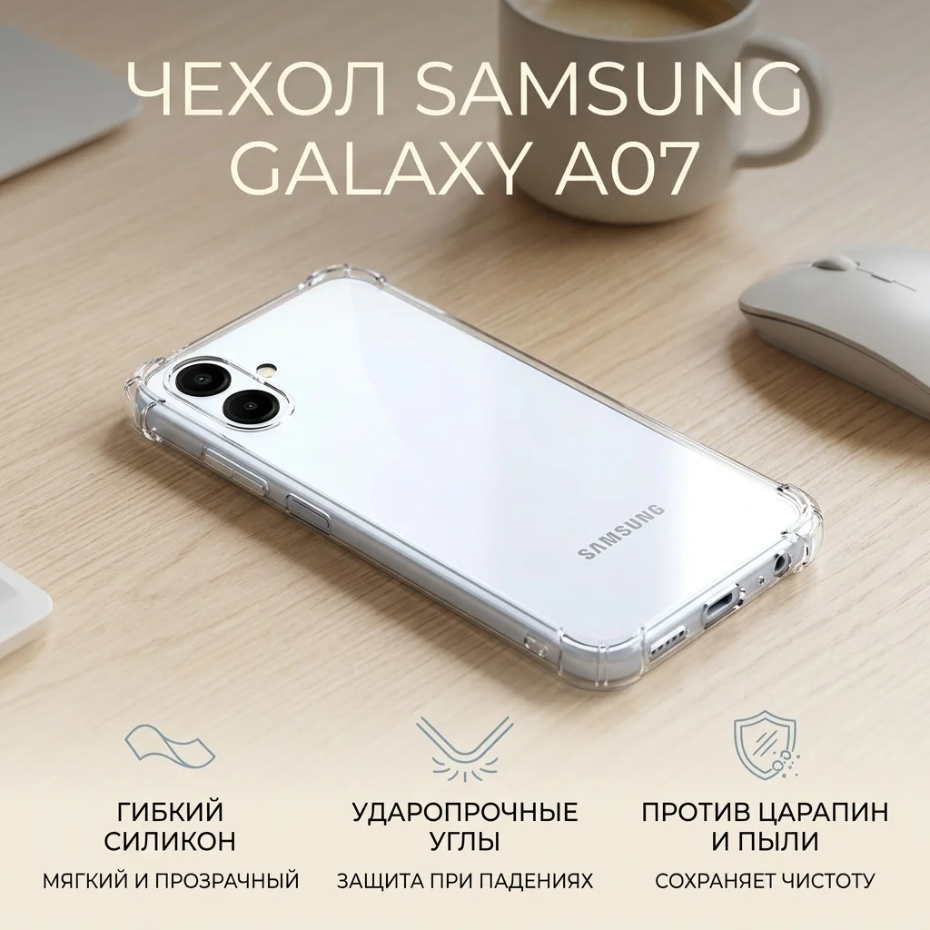 Чехол Samsung для Samsung Galaxy A07 прозрачный