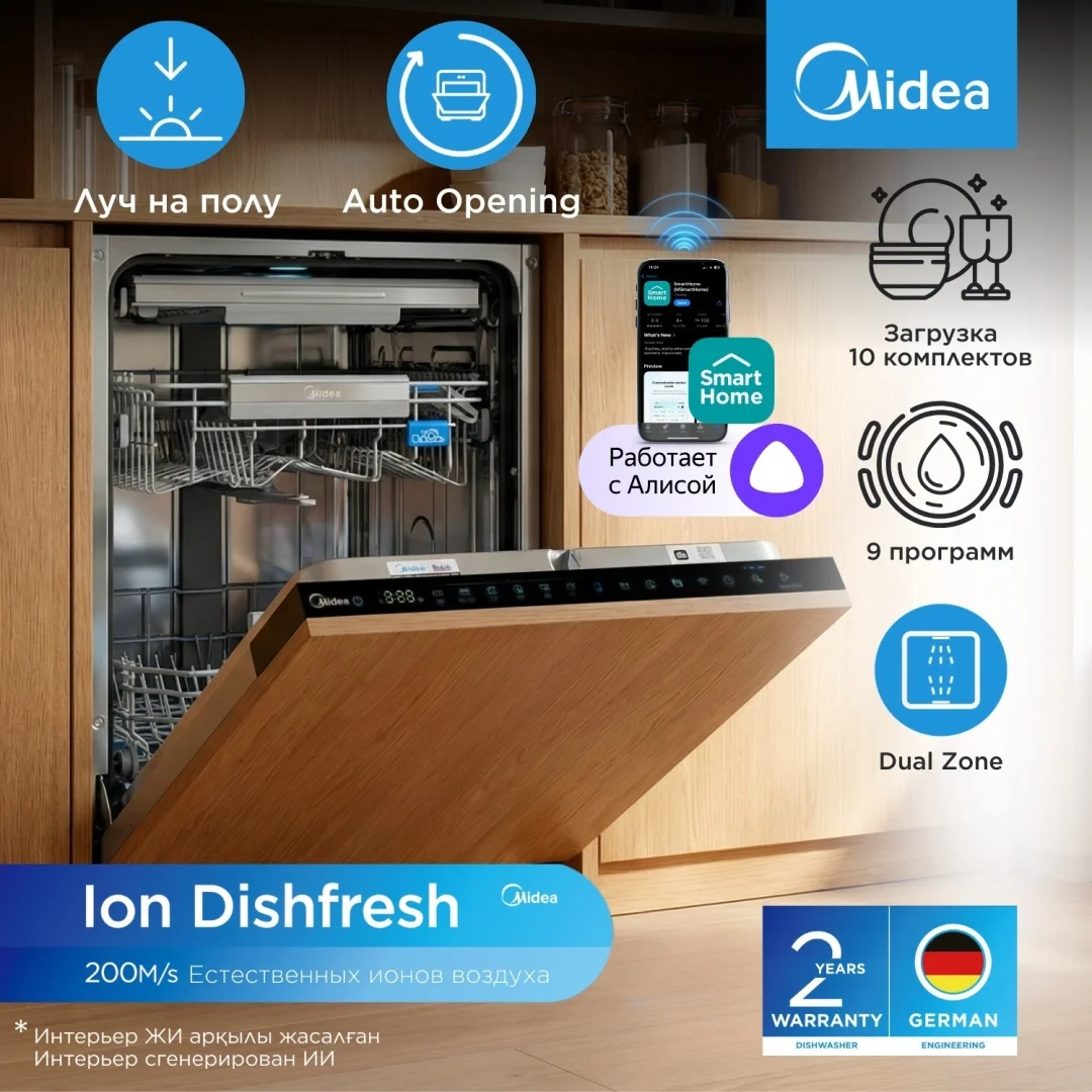Посудомоечная машина Midea MDWB-4529TQ стальной
