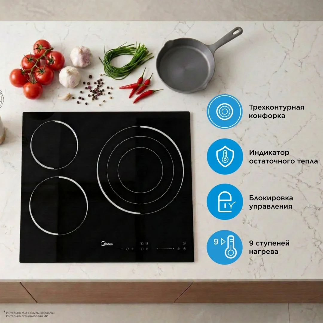 Электр пісіру панелі Midea MCH-B633SC қара
