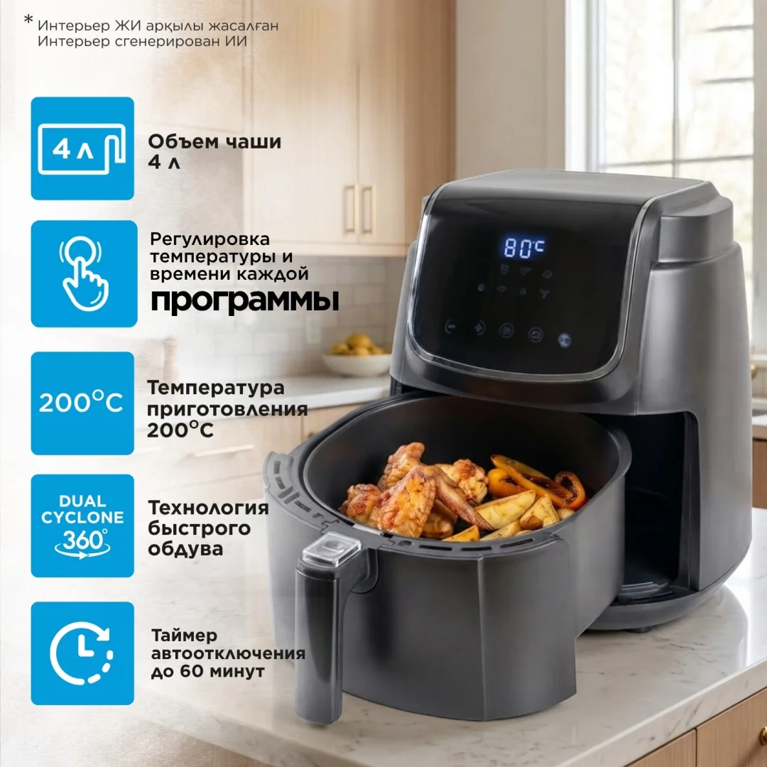 Аэрогриль Midea MF-CN40D2 4 л қара