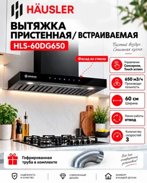 Вытяжка HAUSLER HLS-60DG650 черный