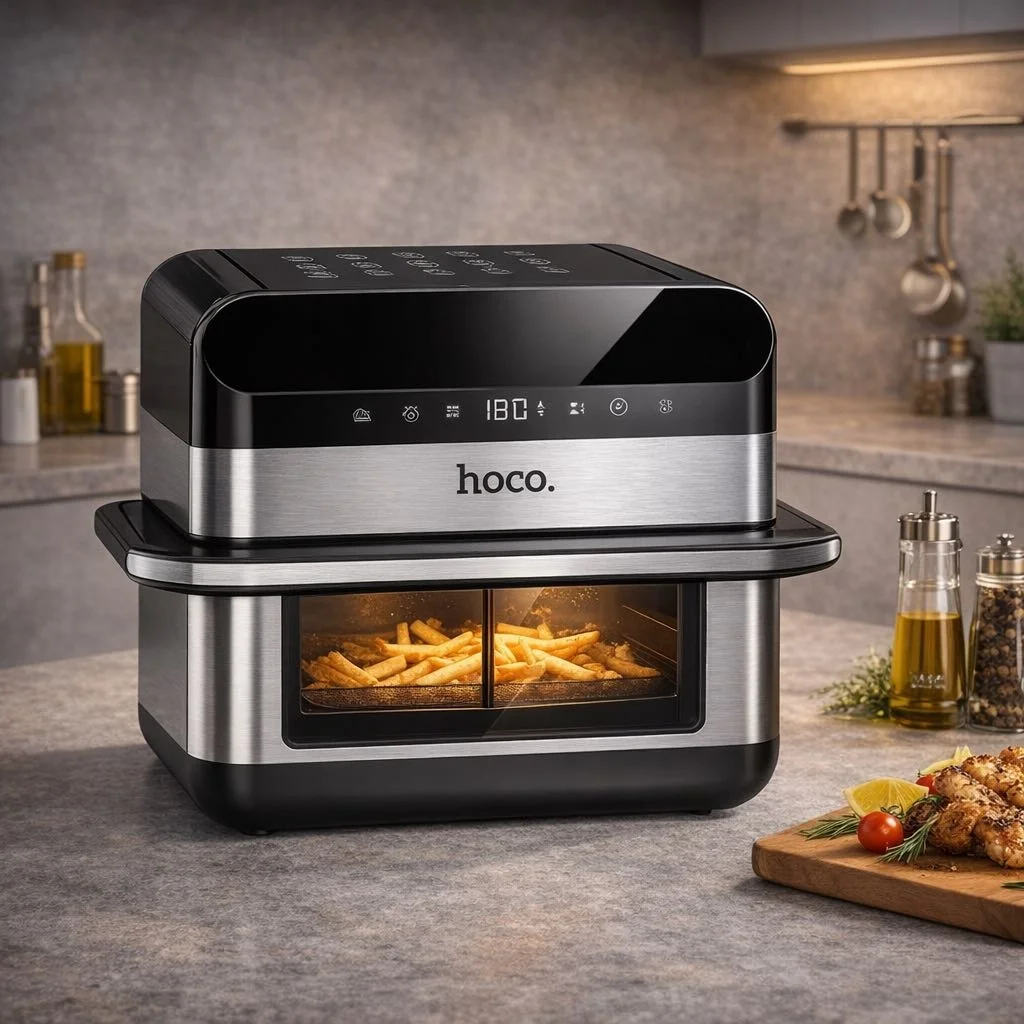 Қос Аэрогриль Hoco HJD81A 10 л черно-күміс түсті