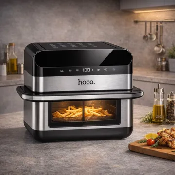 Қос Аэрогриль Hoco HJD81A 10 л черно-күміс түсті