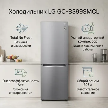 Тоңазытқыш LG GC-B399SMCL күміс түсті