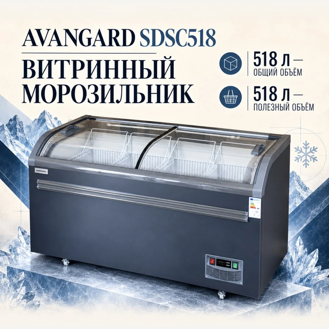 Морозильник AVANGARD SD/SC518 518 л серый
