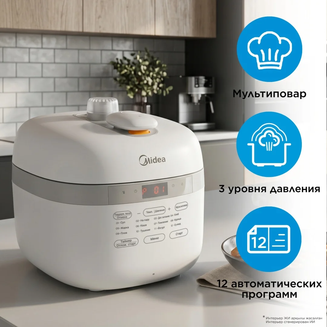 Жылдам пісіргіш/Мультипісіргіш Midea MY-YL50E505 сүт түсті