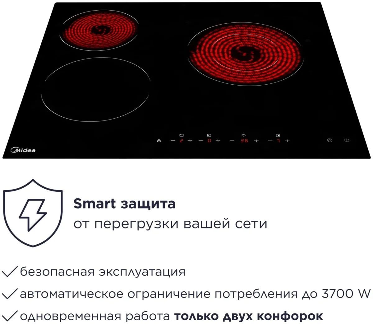 Электрическая варочная поверхность Midea MCH-B632CK черный