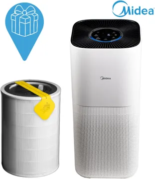 Ауа тазартқыш Midea KJ500G-F11 + Сүзгі HEPA FC-50F1-1(SA) ақ, қара