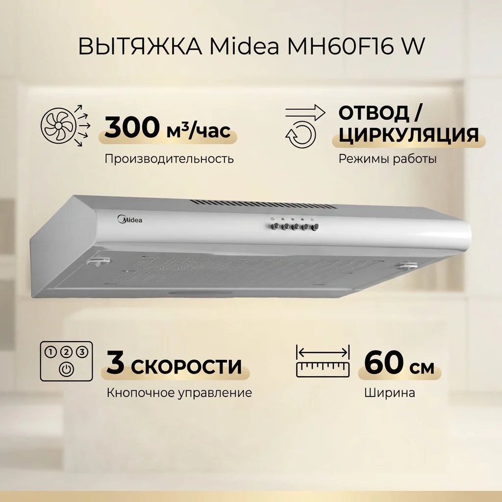 Асүй сорғышы Midea MH60F16 W ақ
