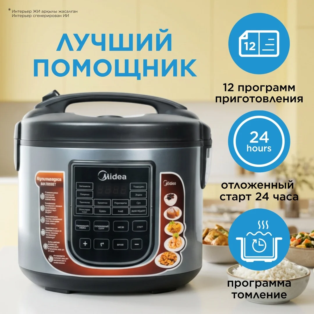Мультипісіргіш Midea MW-3808 ST күміс түсті