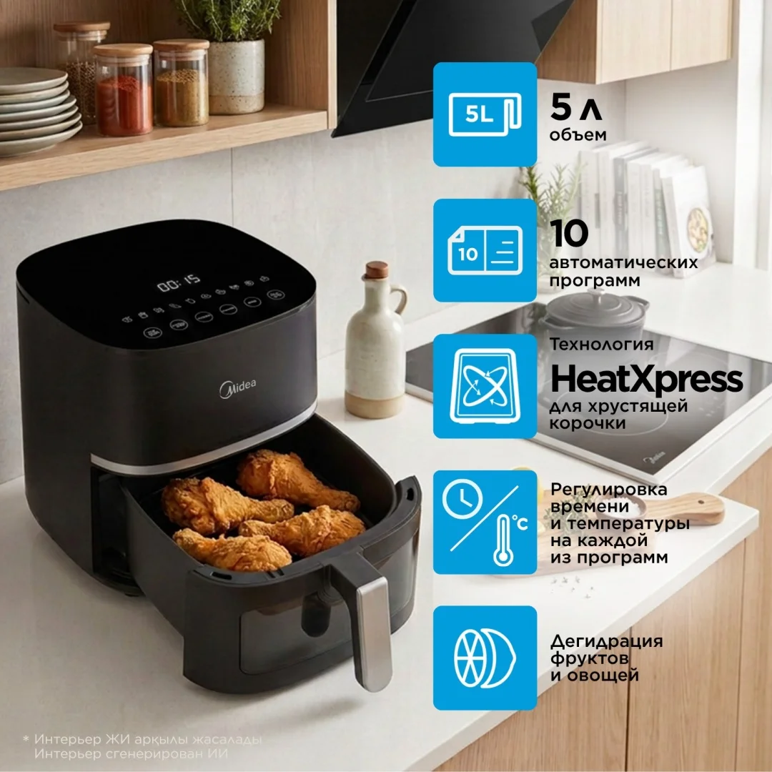 Аэрогриль Midea MF-CY55M (B) 5 л қара